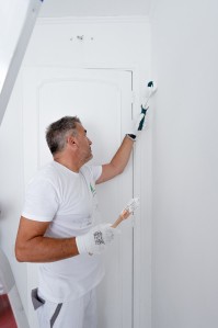 Application peinture Zolpan sur mur en blanc, intérieur