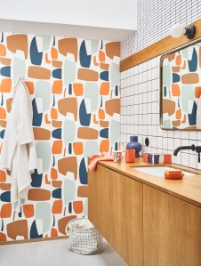 Papier peint salle de bain