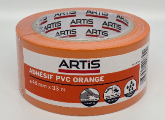Ruban adhésif PVC orange 33m x 48mm