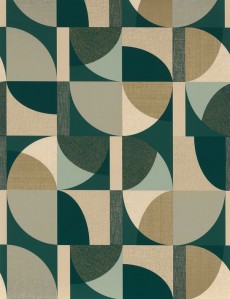Papier peint formes géométriques cercles vert