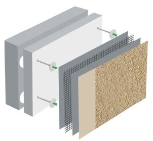 Système ITE ZOLPAN ARMATERM SC PSE sur maçonnerie, isolant PSE polystyrène, isolation thermique par l'extérieur